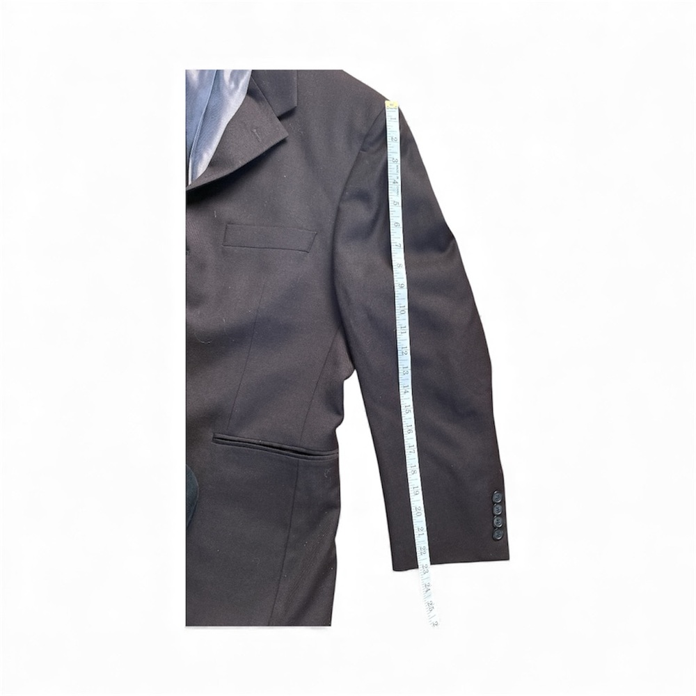 Men's Black J. Ferar 100% Wool Size 44 Blazer Suit Jacket - Picture 8 of 9